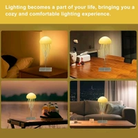 Jellyfish Ambient Lamp with Moving Tentacles | Touch Control | Type-C Rechargeable | Hanging or Tabletop Use