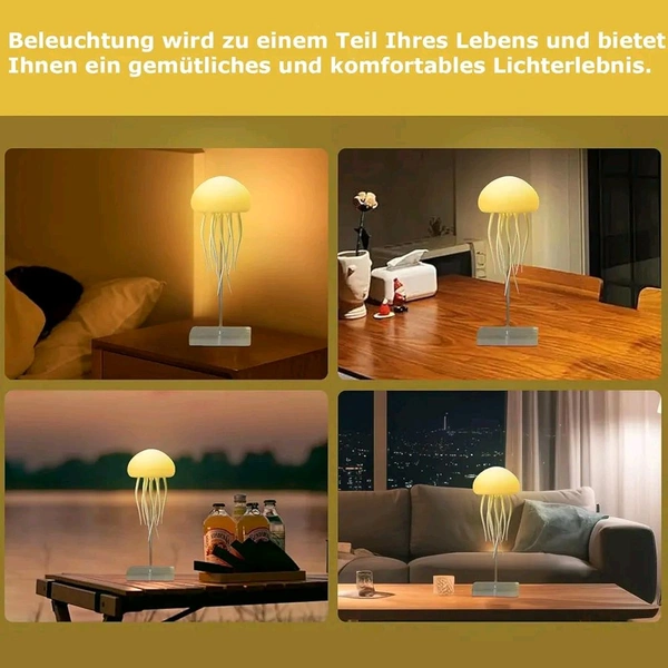 Jellyfish Ambient Lamp with Moving Tentacles | Touch Control | Type-C Rechargeable | Hanging or Tabletop Use