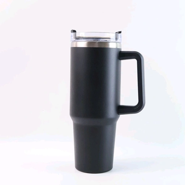 Premium 1200 ML Stainless Steel Vacuum Insulated Travel Mug with Straw and Handle – Double Wall Thermos Tumbler for Hot and Cold Beverages, Office, Gym, and Outdoor Use