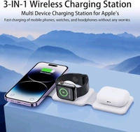 3 in 1 Wireless Charger for Smartphone, Magnetic Foldable 3 in 1 Charging Station