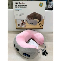 Blueidea Cordless Neck Massage Pillow | Rechargeable Vibrating U-Shaped Travel Pillow for Neck, Shoulder & Back Pain Relief | Soft Memory Foam with Adjustable Fit