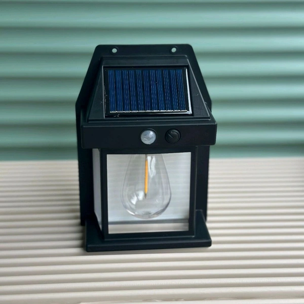 Solar Wall Lights / Lamp Outdoor, Wireless Dusk to Dawn Porch Lights Fixture, Solar Wall Lantern with 3 Modes & Motion Sensor, Waterproof Exterior Lighting with Clear Panel