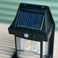 Solar Wall Lights / Lamp Outdoor, Wireless Dusk to Dawn Porch Lights Fixture, Solar Wall Lantern with 3 Modes & Motion Sensor, Waterproof Exterior Lighting with Clear Panel
