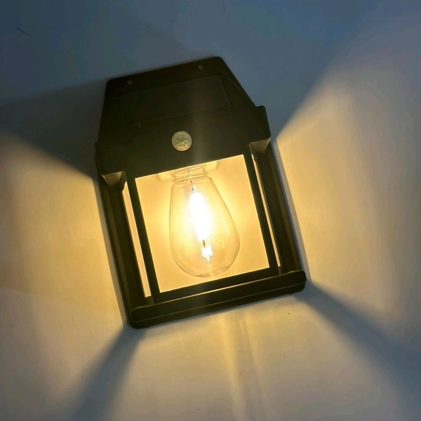 Solar Wall Lights / Lamp Outdoor, Wireless Dusk to Dawn Porch Lights Fixture, Solar Wall Lantern with 3 Modes & Motion Sensor, Waterproof Exterior Lighting with Clear Panel