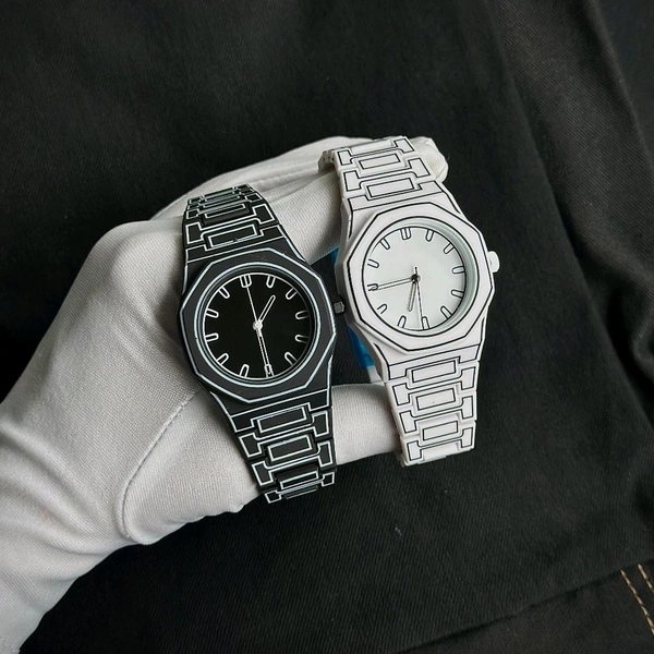 Arabic Aura Minimalist Watch for Men & Women – Ultra-Lightweight, Matte Finish, Analog Display, Dual Color Options - Black