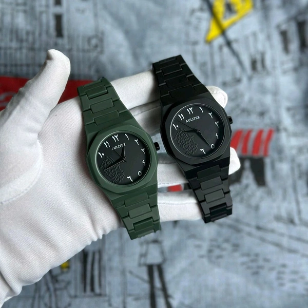 Arabic Aura Minimalist Watch for Men & Women – Ultra-Lightweight, Matte Finish, Analog Display, Dual Color Options - Green