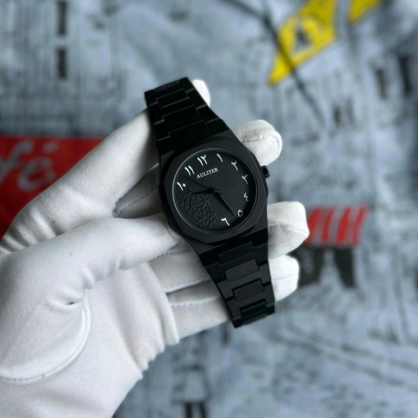 Arabic Aura Minimalist Watch for Men & Women – Ultra-Lightweight, Matte Finish, Analog Display, Dual Color Options - Black