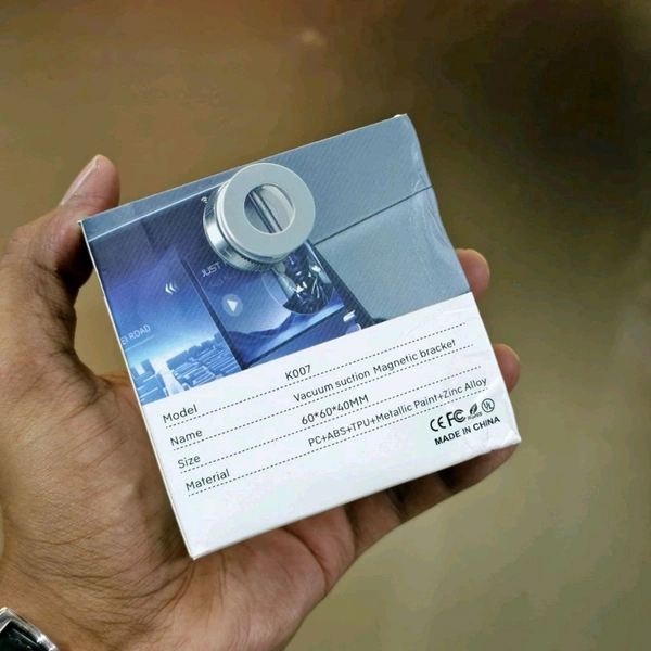 K007 Magnetic Phone Holder for Car Dashboard – Vacuum Suction Base, 360° Adjustable, One-Hand Operation, Strong Magnet Mount for All Smartphones