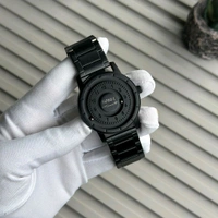 SABR Magnetic Ball Watch for Men – Unique Rotating Dial, Luxury Black Steel Strap, Minimal Arabic Numerals, Fashion Business Casual Timepiece