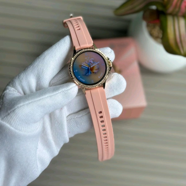 Wearfit HK Diamond Women's Smartwatch – Stylish Luxury Dial | BT Calling | Heart Rate | Dual Strap | Always-On Display | Waterproof