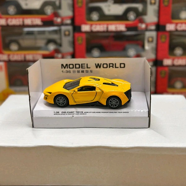 Die-Cast Toy Cars – Realistic Pull-Back Models with Openable Doors | Display-Ready Collectibles for All Ages - Yellow