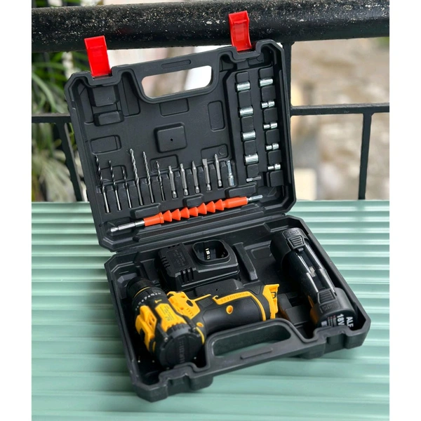 ALF 18V Cordless Drill Machine Kit with Brushless Motor, 2 Batteries & 32 Accessories | Rechargeable Electric Screwdriver with Carry Case for Home, DIY & Professional Use
