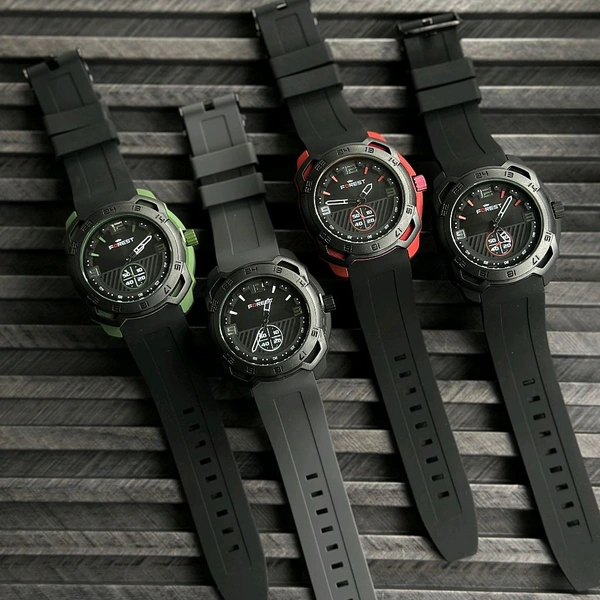 Forest Men’s Classic Analog Watch – Elegant Dial, Date Display – Formal & Casual Wear - Red