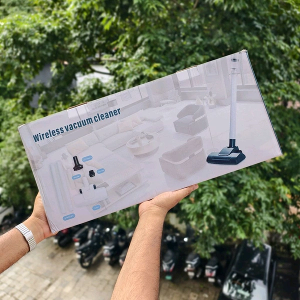 Cordless Handheld Vacuum Cleaner 2-in-1 Stick & Mini Design – Strong Suction for Home & Car Cleaning with Multiple Nozzles, USB Rechargeable, Lightweight & Portable (White)