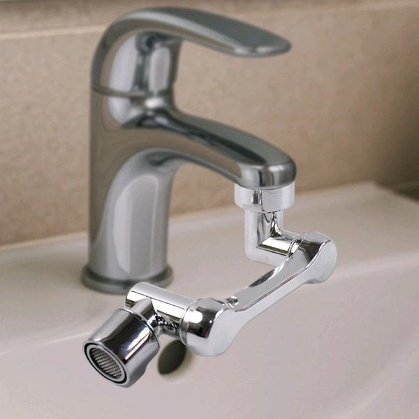 Chrome-Plated Universal Faucet Extension Splash-Proof Tap Nozzle with Dual Rotation & Adjustable Water Flow – Kitchen/Bathroom Sink Aerator Connector