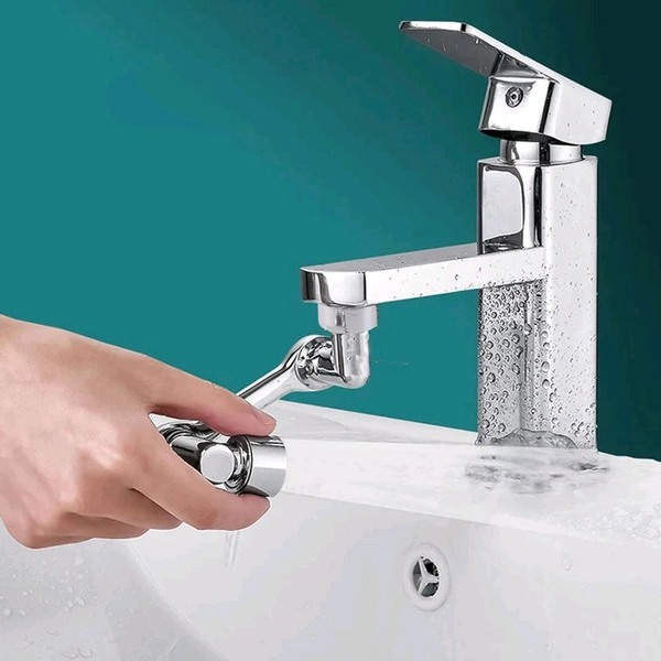 Chrome-Plated Universal Faucet Extension Splash-Proof Tap Nozzle with Dual Rotation & Adjustable Water Flow – Kitchen/Bathroom Sink Aerator Connector