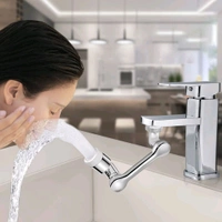 Chrome-Plated Universal Faucet Extension Splash-Proof Tap Nozzle with Dual Rotation & Adjustable Water Flow – Kitchen/Bathroom Sink Aerator Connector