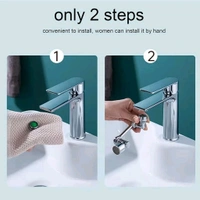 Chrome-Plated Universal Faucet Extension Splash-Proof Tap Nozzle with Dual Rotation & Adjustable Water Flow – Kitchen/Bathroom Sink Aerator Connector