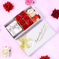 Gift Set Scented Rose Flowers Pack with Teddy