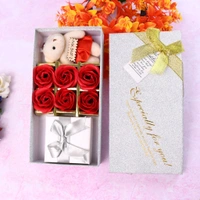 Gift Set Scented Rose Flowers Pack with Teddy