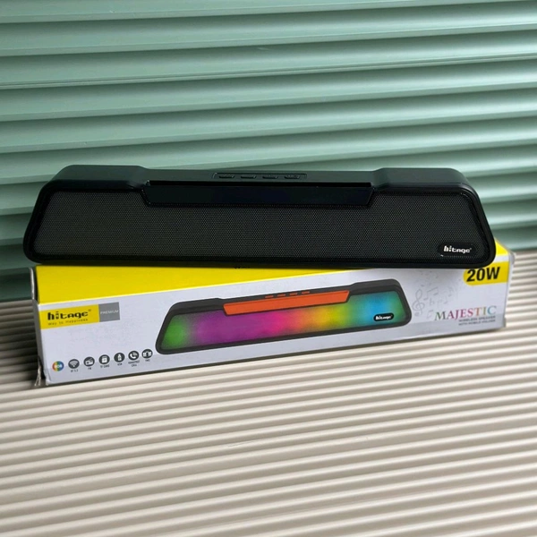 Hitage Majestic 20W Wireless Bluetooth Speaker with RGB Lights | TWS, USB, TF Card, BT 5.3 | 1800mAh Battery | 6H Playtime
 - 3 Months Cybzone Warranty