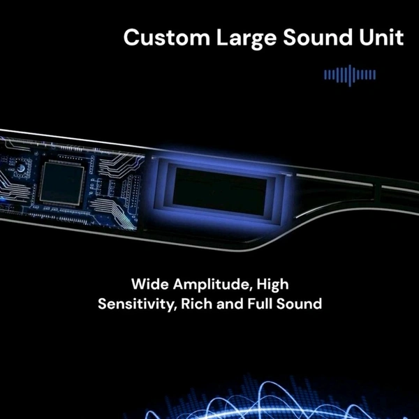 Smart Audio Glasses with Bluetooth | 8H Playtime | Touch Control | Built-in Mic | Black Frame + Premium Box Set