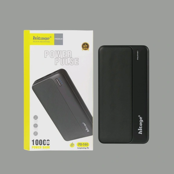 Hitage POWER PULSE 10000mAh Power Bank | Dual USB Output | Type-C + Micro Input | LED Indicator | Fast Charging | PB-144 Model