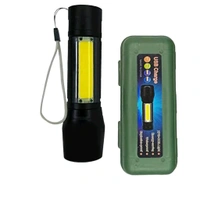 Rechargeable COB LED Flashlight with Side Light & Waterproof Design