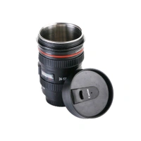 Camera Lens Plastic Coffee Mug with Lid camera cup, 350ml