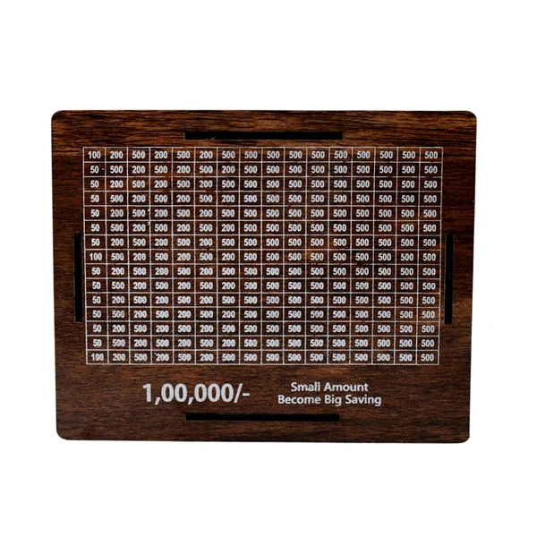 Wooden Money/Piggy Bank, Money Box, Coin Box with Carved Design for Kids/Children, Savings Challenge Box, Cash Vault Wooden Savings Box