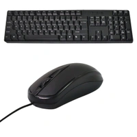 USB Keyboard 107 Keys & Mouse Set, Ergonomic Portable Keyboard & Mouse for Home Office, Plug and Play 