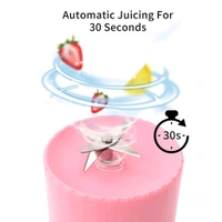 Blender Portable Juicer for Smoothie, Juice, Vegetable Shakes with 4 Blades Wireless Charging Mini Personal Size Mixer Bottle Grinder, 400 Ml Multicolor