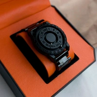 New Magnetic Ball Watch for Men β Unique Rotating Dial, Luxury Black Steel Strap, Minimal Arabic Numerals, Fashion Business Casual Timepiece - Roman Spiral