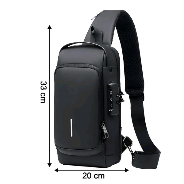 Trendy Anti-Theft Crossbody Sling Bag with USB Charging Port, Combination Lock, and Adjustable Strap for Men and Women – Stylish Multipurpose Shoulder Chest Backpack