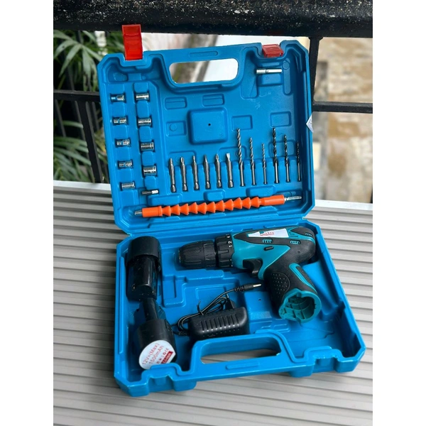 PLATIN Professional Cordless Drill Machine Kit with Dual Battery & 46 Accessories