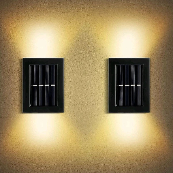 2 Solar Wall Lights Small Fence Lights Solar Powered Up Down LED Porch Light Garden Lights Outdoor Solar Landscape Lights Waterproof Light
