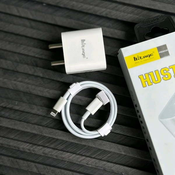 Hitage Hustler PD27W Quick Charger | 27W PD Fast Charging | Type-C to Lightning Cable Included - 6 Months Warranty