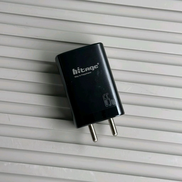 Hitage 65W PD/QC Power Adapter | Dual Port Fast Charger | Laptop & Smartphone Compatible - 6 Months Cybzone Warranty