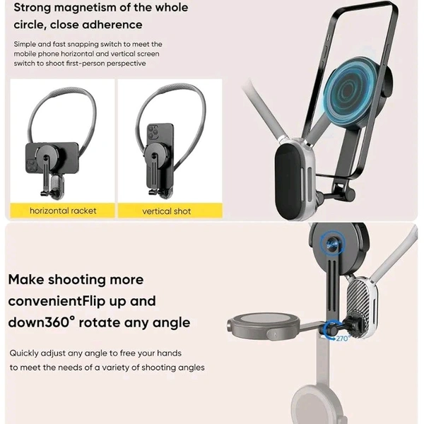 Hands-Free Mobile Phone Neck Bracket | 360° Adjustable Holder for Watching & Gaming