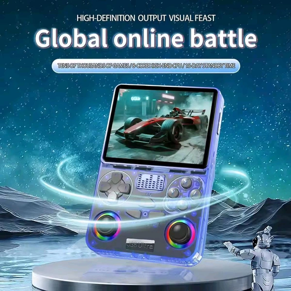 J36 Ultra Handheld Gaming Console | Retro Portable Game Player | Online Multiplayer Support With RGB Light  - (Multicolour)