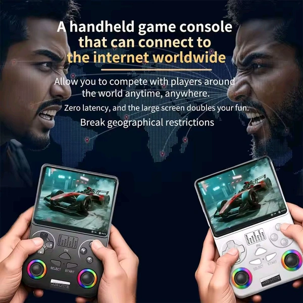 J36 Ultra Handheld Gaming Console | Retro Portable Game Player | Online Multiplayer Support With RGB Light  - (Multicolour)