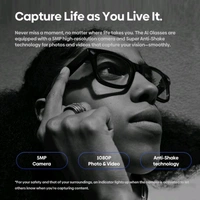 AI Smart Glasses with Music, Calls & Camera | Voice Control, Object Recognition & Real-time Translation