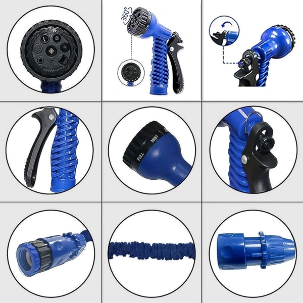 Expandable Magic Garden Hose with Spray Gun, Approx 4 Metre Pipe for Gardening, Car Wash, Outdoor Use 7 Spray Modes Nozzle Expandable Water Hose Extendable and Easy to Carry