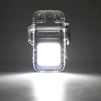 Electric Lighter USB Rechargeable Dual Arc Lighters, Coil lighter with Waterproof Transparent Shell