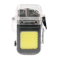 Electric Lighter USB Rechargeable Dual Arc Lighters, Coil lighter with Waterproof Transparent Shell