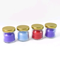 4 Piece Wax Candle Set in Glass Jars with Gold Lids - Decorative Flameless Candles for Home, Spa, and Festive Decor