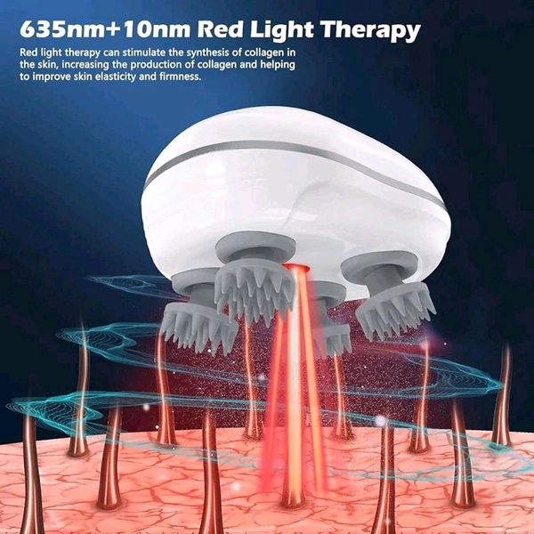 Smart Electric Scalp Massager, Handheld Electric Pet Massager Massage Tool with 4 Massage Heads