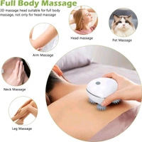 Smart Electric Scalp Massager, Handheld Electric Pet Massager Massage Tool with 4 Massage Heads