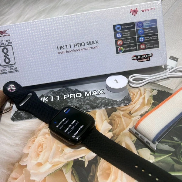 Wearfit HK11 Pro Max Smartwatch – 1.9" HD Display | Bluetooth Calling | Fitness & Style Combo