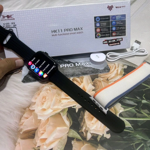 Wearfit HK11 Pro Max Smartwatch – 1.9" HD Display | Bluetooth Calling | Fitness & Style Combo
